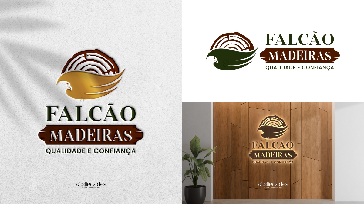 ateliedades criação de logotipo madeireira falcão madeiras