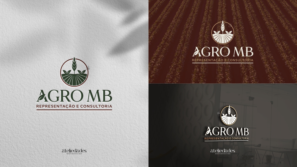 logotipo para agricultura agronegócio agro mb