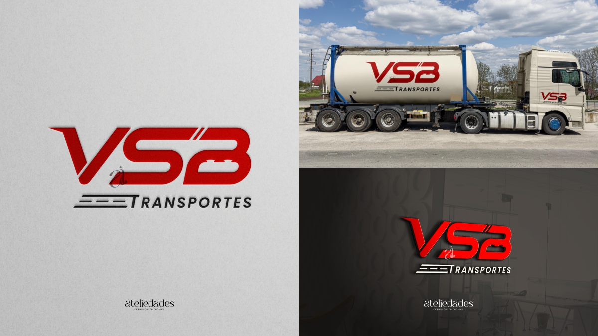 logotipo para transportadora de combustíveis vsb transportes