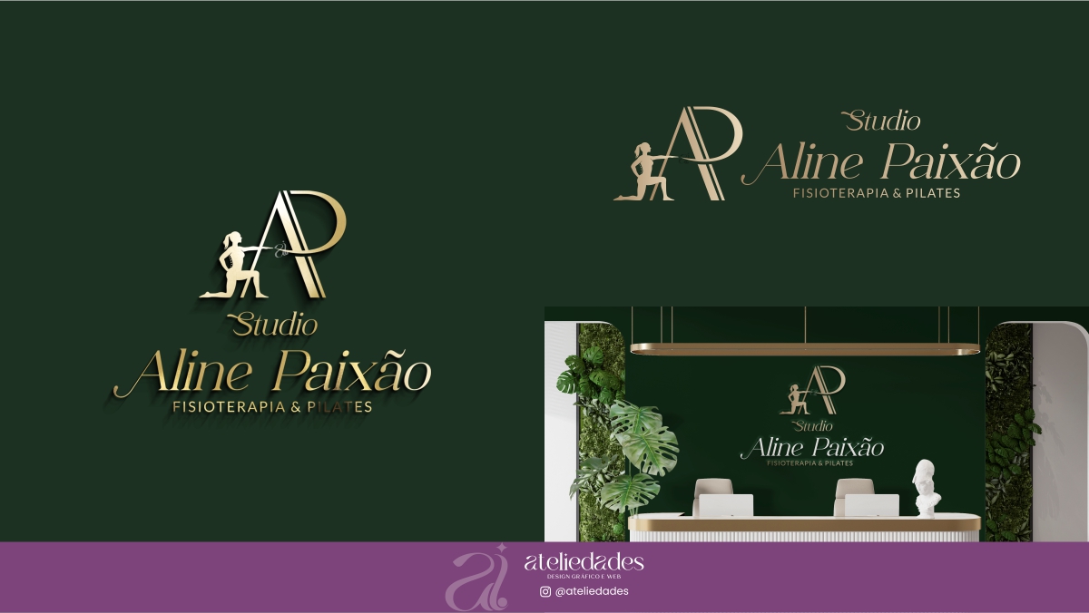 logotipo fisioterapia e pilates studio aline paixão