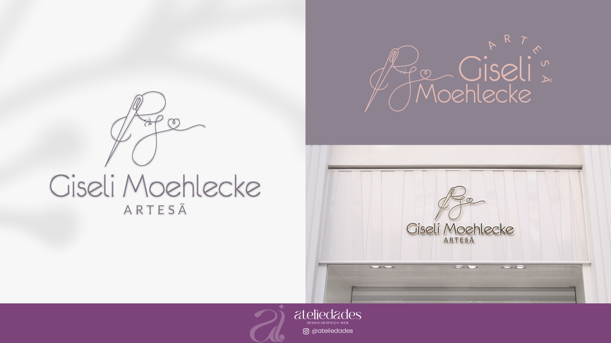 logotipo para artesã e artesanato giseli moehlecke