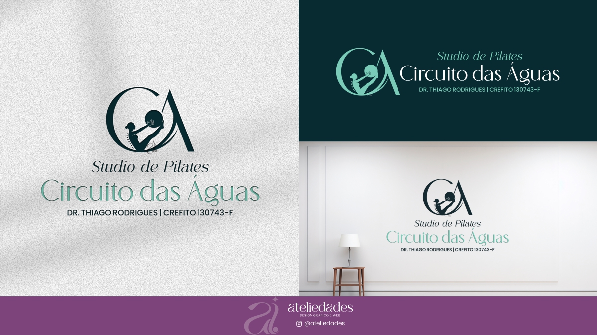 pilates logo logomarca studio de pilates circuito das águas